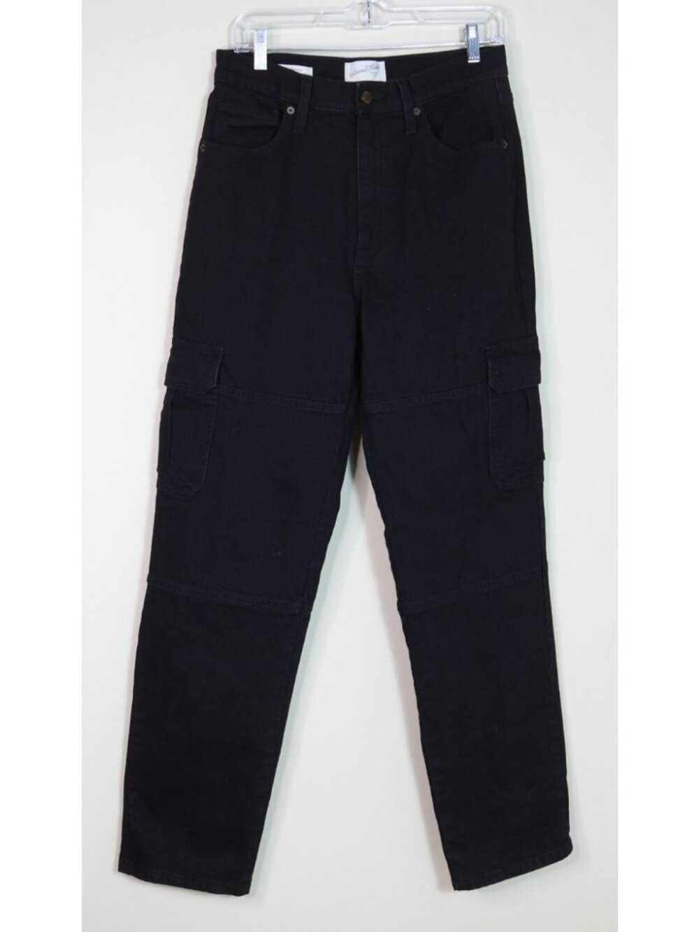 Universal Thread Black Cargo Jeans High Rise Straight Leg Womens Size 8R Y2K - Picture 3 of 9
